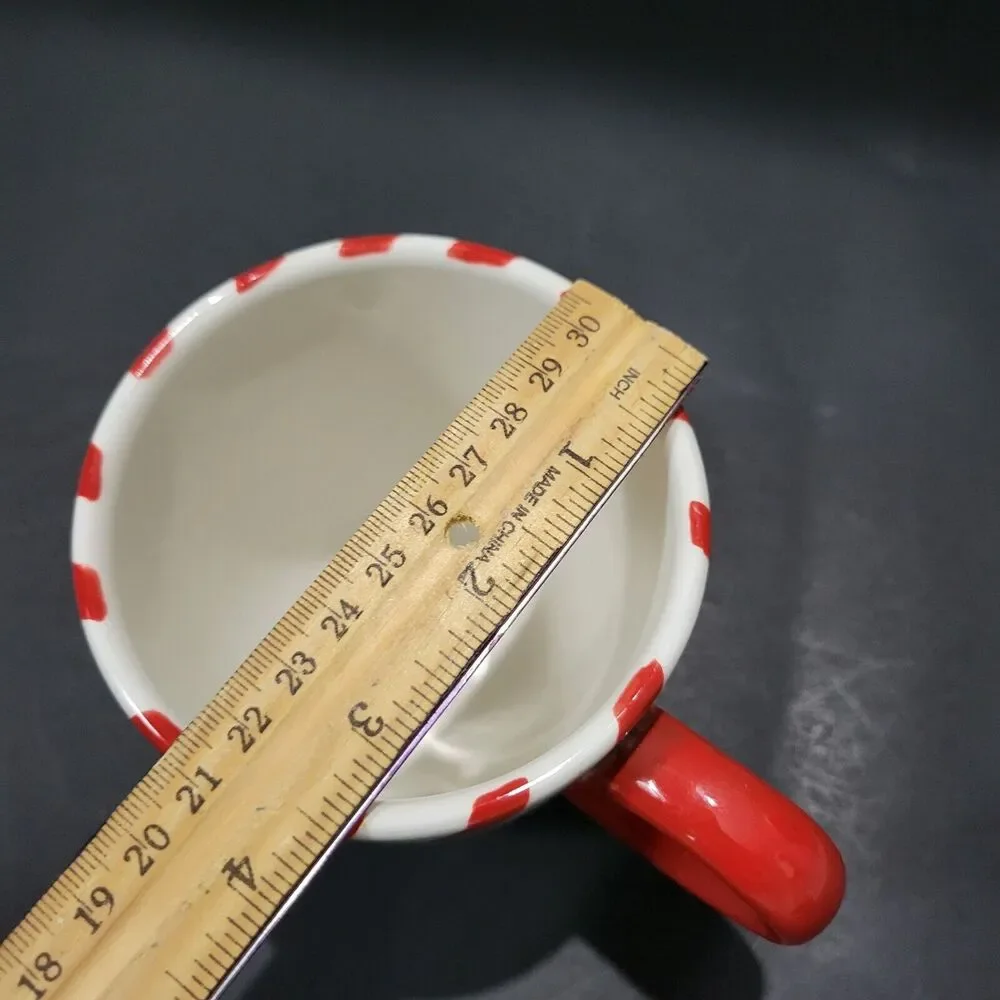 Pier 1 Coffee Mug Holiday Candy Cane Mug 3 3/4